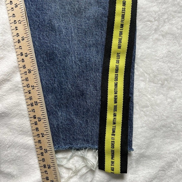 Zara Blue Skinny Jeans with Yellow Stripes - Picture 12 of 12